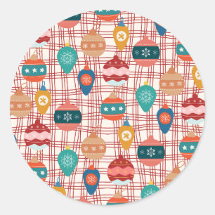 nostalgische kerst met funky retro groovy ronde sticker