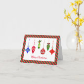 Nostalgische Kerst Ornamente Vakantiegroet Kaart (Gele Bloem)