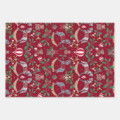 Nostalgische kerst Rocking Horse Beer feestelijk Inpakpapier Vel (Voorkant 3)