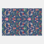 Nostalgische kerst Rocking Horse Beer feestelijk Inpakpapier Vel (Voorkant 2)