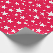 Nostalgische Kerst Rode Sjabloon Witte Sterren Cadeaupapier (Hoek)