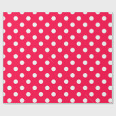 Nostalgische kerst rood wit polka stippen Sjabloon Cadeaupapier (Vlak)