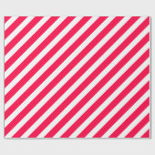 Nostalgische Kerst Sjabloon Rood Wit Gestreept Cadeaupapier (Vlak)