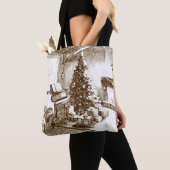 Nostalgische Kerst Thuis voor Kerstinkopen Tote Bag (Dichtbij)