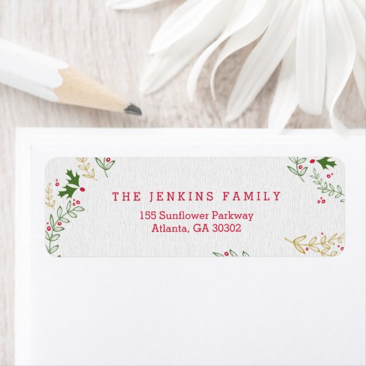 Nostalgische kerst vakantie retour adres labels (Insitu)