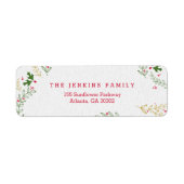 Nostalgische kerst vakantie retour adres labels (Voorkant)