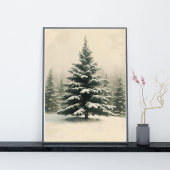 Nostalgische Kerstboom Poster – Vintage Kerst