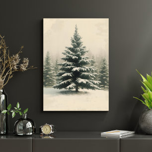 Nostalgische Kerstboom Poster – Vintage Kerst