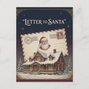 Nostalgische kerstbrief cottage briefkaart