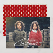 Nostalgische kerstcadeaufotokaart voor feestdagen feestdagenkaart (Voorkant / Achterkant)