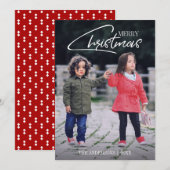 Nostalgische kerstcadeaufotokaart voor feestdagen feestdagenkaart (Voorkant / Achterkant)