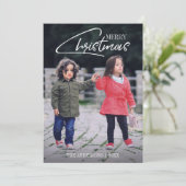 Nostalgische kerstcadeaufotokaart voor feestdagen feestdagenkaart (Staand voorkant)