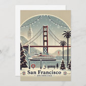 Nostalgische kerstdagen in San Francisco Feestdagenkaart (Voorkant / Achterkant)