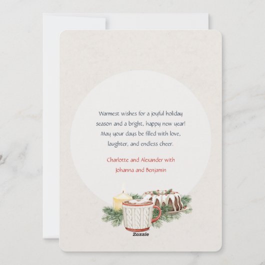 Nostalgische Kerstdieren Waterverf Feestdagenkaart (Achterkant)