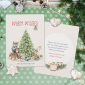 Nostalgische Kerstdieren Waterverf Feestdagenkaart