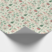 Nostalgische kerstdorpsmagie cadeaupapier (Hoek)