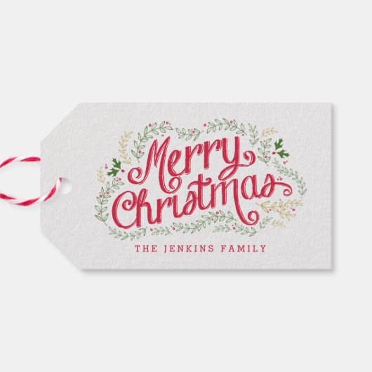 Nostalgische kerstfeestdagen — Labels Cadeaulabel (Achterkant Horizontaal)