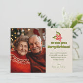 Nostalgische kerstfoto Traditionele vakantie Schat Feestdagenkaart (Staand voorkant)