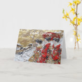 Nostalgische kerstkaart kaart (Gele Bloem)