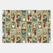 Nostalgische kerstkaartcollages voor Vintage Inpakpapier Vel (Voorkant 2)