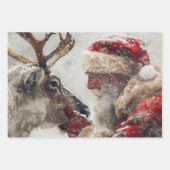 Nostalgische kerstlandschap Santa Inpakpapier Vel (Voorkant 2)