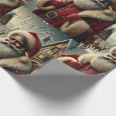 Nostalgische Kerstman Cadeaupapier (Hoek)