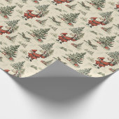 Nostalgische  Kerstman Cadeaupapier (Hoek)