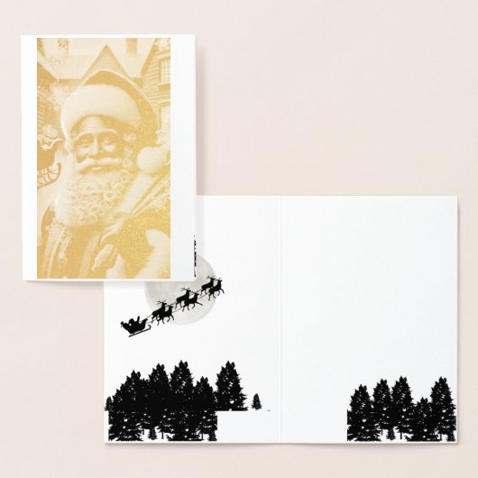 Nostalgische Kerstman Folie Kaarten (Display)