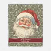 Nostalgische kerstman gooien met klassieke look fleece deken (Voorkant)