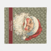 Nostalgische kerstman gooien met klassieke look fleece deken (Voorkant (Horizontaal))