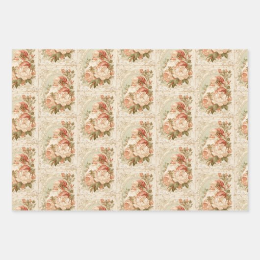 nostalgische kerstman inpakpapier vel (Voorkant)