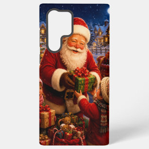 Nostalgische kerstman kerstavond telefoonhoes samsung galaxy hoesje