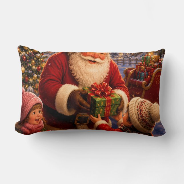 Nostalgische Kerstman Kerstavond Worp Kussen (Voorkant)