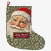Nostalgische Kerstman Kerstkous Custom Grote Kerstsok (Voorkant)
