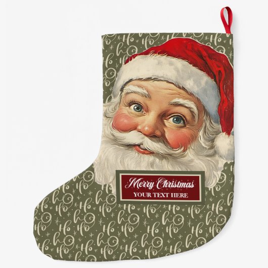 Nostalgische Kerstman Kerstkous Custom Grote Kerstsok (Achterkant)