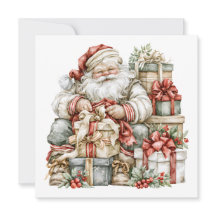 Nostalgische Kerstman Kerstvakantie Plat Kaart
