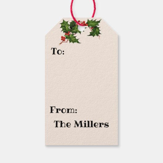 Nostalgische kerstman Little Angels Custom Gift Ta Cadeaulabel (Achterkant)