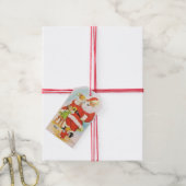 Nostalgische kerstman Little Angels Custom Gift Ta Cadeaulabel (Met Touw)