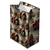 Nostalgische Kerstman Medium Cadeauzakje (Voorkant Gekanteld)