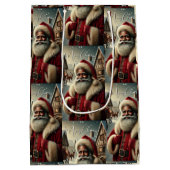 Nostalgische Kerstman Medium Cadeauzakje (Achterkant)