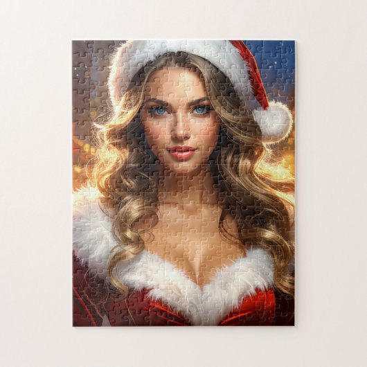 Nostalgische Kerstman Meisje Legpuzzel (Verticaal)