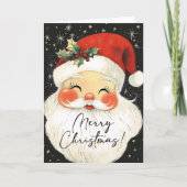 Nostalgische Kerstman Schattige Vrolijk Kerstfeest Feestdagen Kaart (Voorkant)