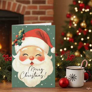 Nostalgische Kerstman Schattige Vrolijk Kerstfeest Feestdagen Kaart