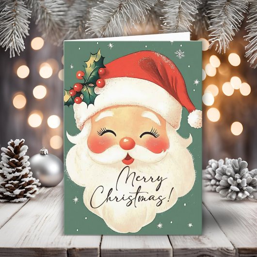 Nostalgische Kerstman Schattige Vrolijk Kerstfeest Feestdagen Kaart