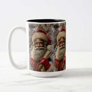 Nostalgische kerstman vreugdevolle tradities tweekleurige koffiemok