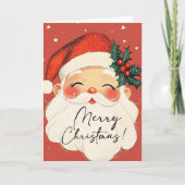 Nostalgische Kerstman Vrolijk Kerstfeest Feestdagen Kaart (Voorkant)