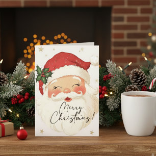 Nostalgische kerstman Vrolijk kerstfeest gepersona Feestdagen Kaart
