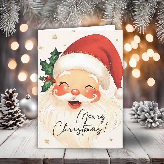 Nostalgische kerstman vrolijk kerstfeest gepersona feestdagen kaart