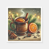 Nostalgische kerstmarkt Mulled Wine Découpage Servet (Voorkant)