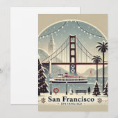 Nostalgische Kerstmis in San Francisco Feestdagenkaart (Voorkant / Achterkant)
